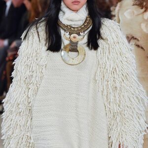 Ralph Lauren Ivory Hand Knit Wool Cashmere Shag Fringe Cardigan Vest